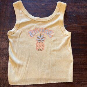 Billabong Women's Ribbed Yellow Pineapple Tank Top ~ Small ~ NWOT ~ Beach Surf